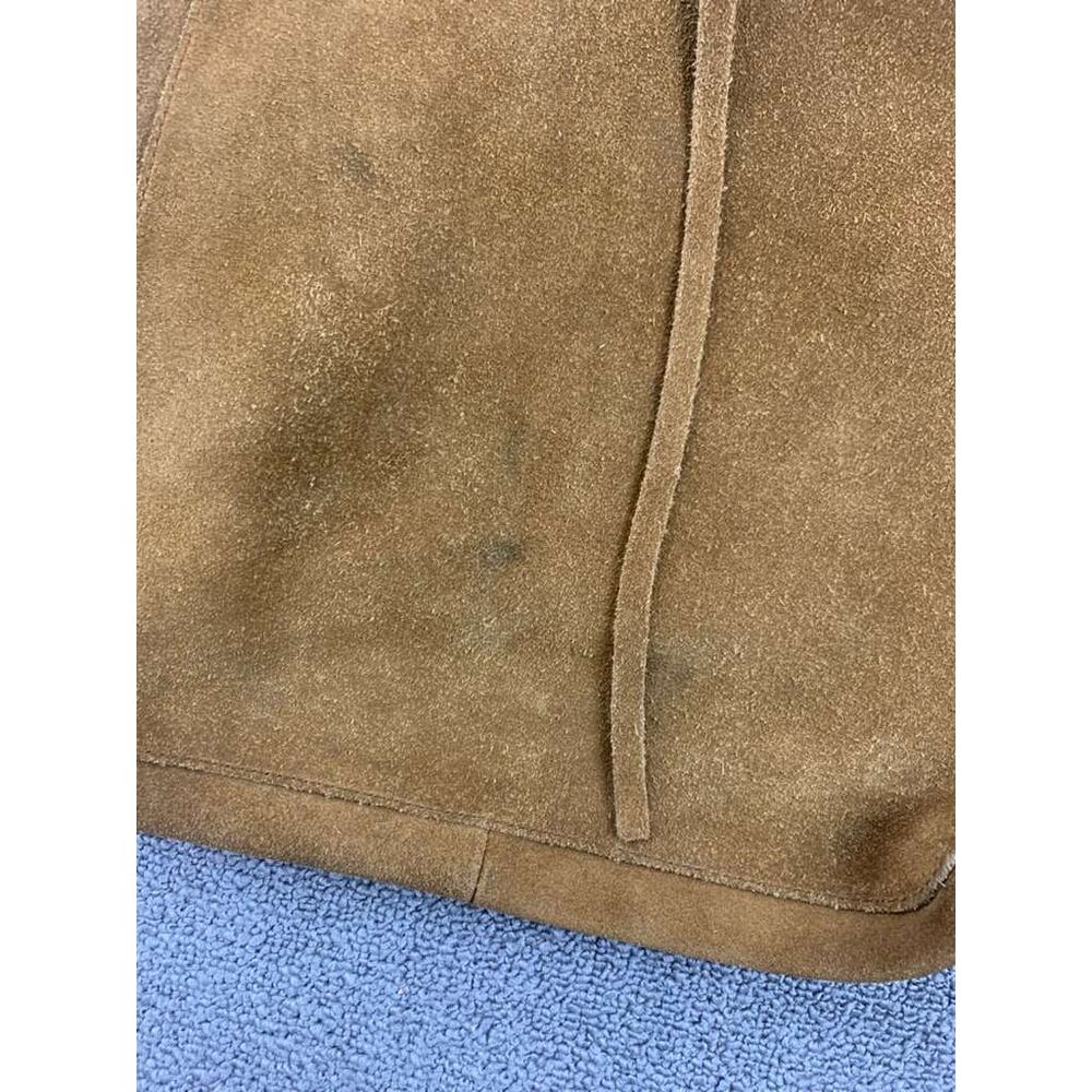 Madewell The Elsewhere Tie Tote Bag Women Brown Luxe Suede Zip Pocket Straps - Picture 7 of 8